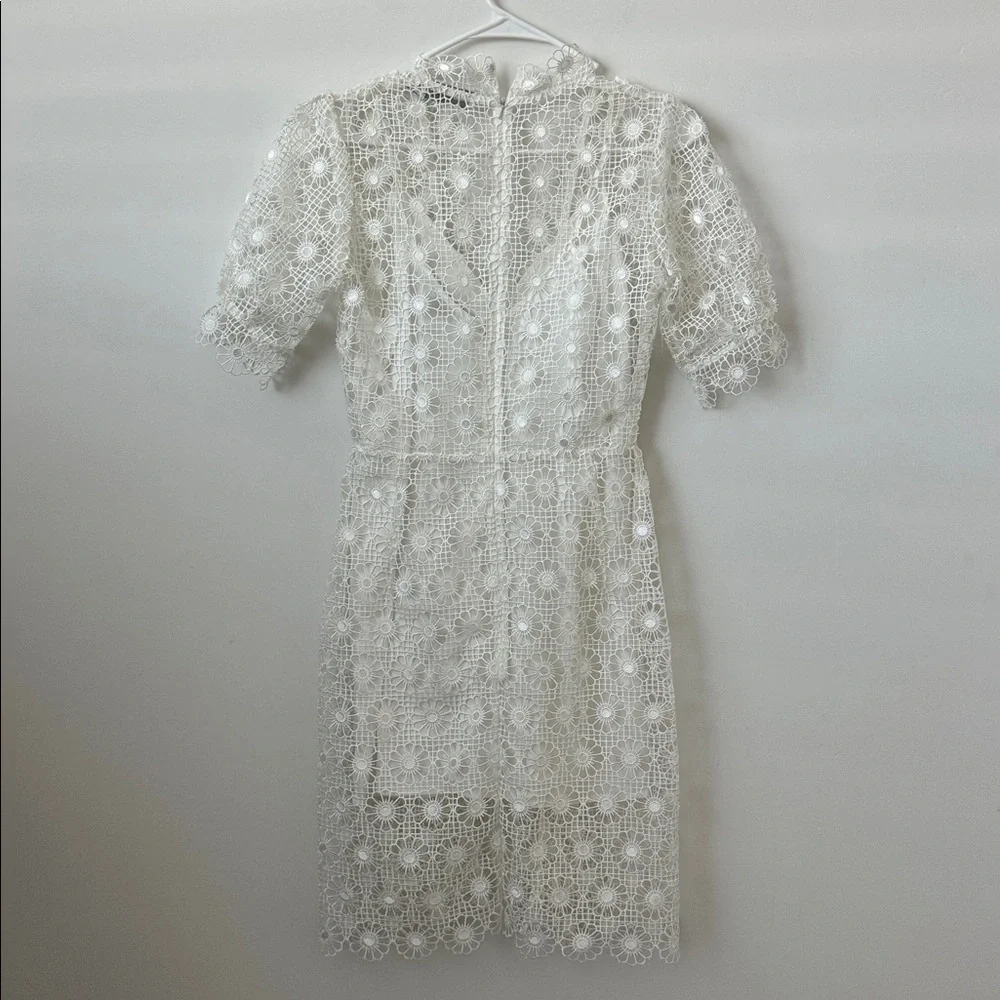 Alice McCall White Floral Eyelet Lace Mini Dress Size: 6